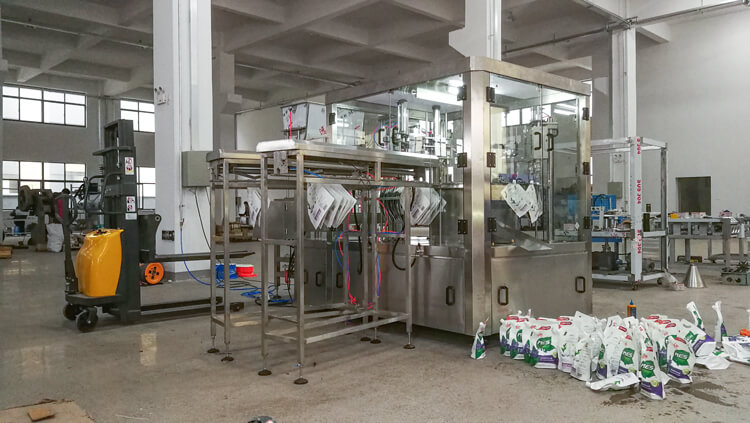 automatic spout pouch filling and capping machine